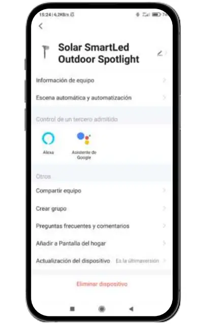 KSIX BXOUTL4S SmartLED Outdoor Solar Spotlight - settings