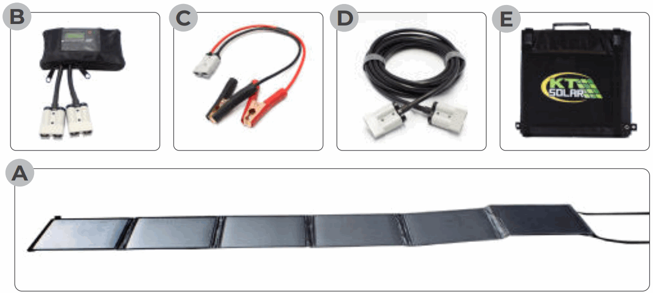 KT SOLAR KT70727 120W 12V Solar Mat with 10A 12V Solar Charge Controller - fig