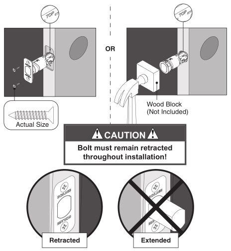 Keypad Deadbolt BE365 - Install bolt