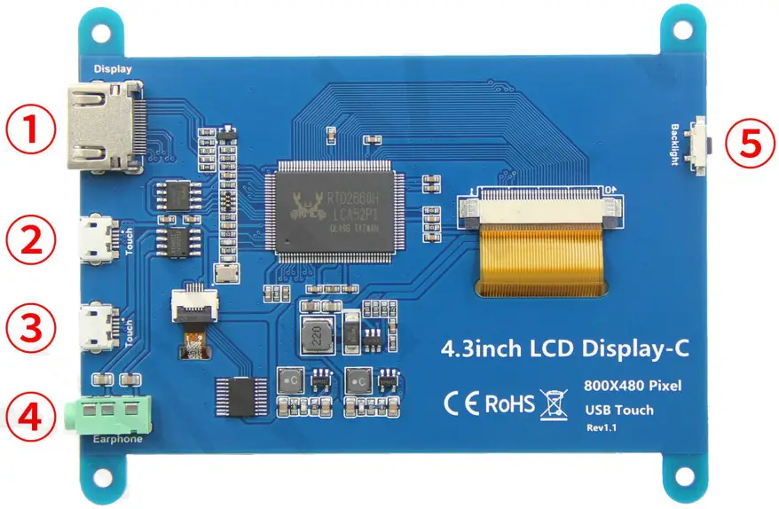 LCD wiki MPI4305 4 3inch HDMI Display C - Hardware Description