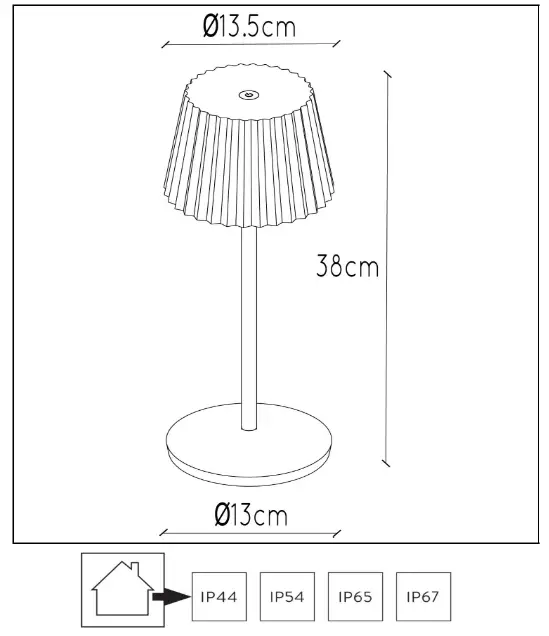 LUCiDE 27889 JUSTINE Rechargeable Table Lamp - Figure1