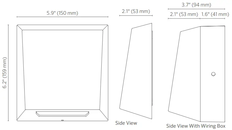 LUMASCAPE RIDGE RG4 LS1282 Wall Light - Dimensions