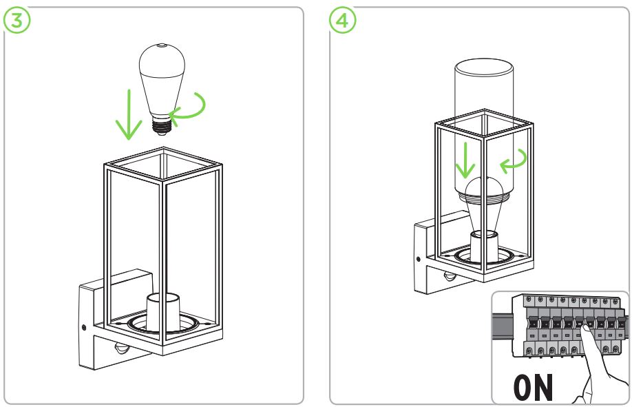 LUTEC 5288802012 Outdoor Sensor Wall Light User Manual - Bulb Change