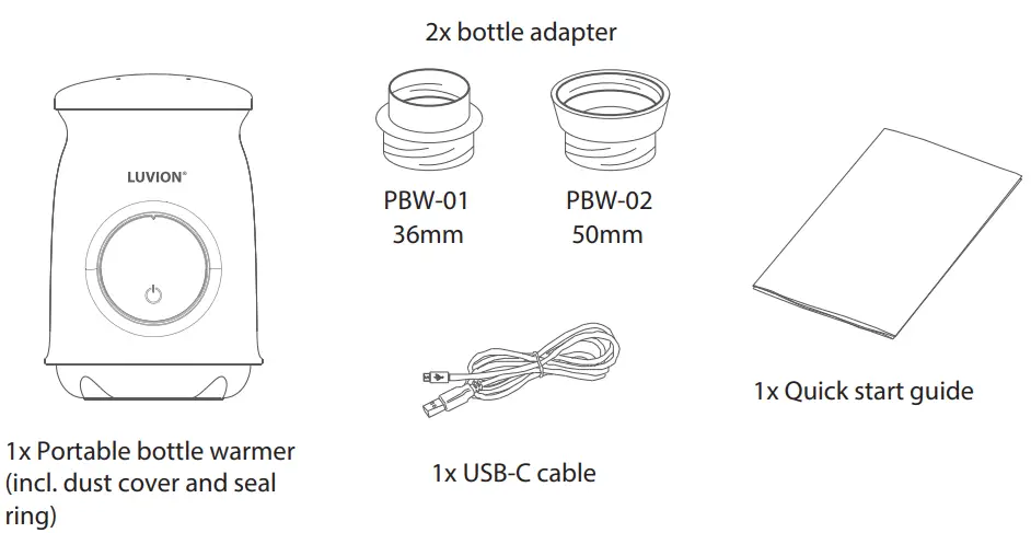 LUVION PBW-01 Portable Bottle Warmer - Parts