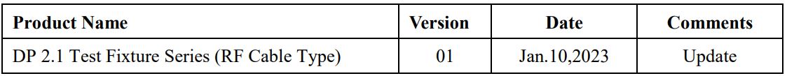 LUXSHARE-ICT DP 2.1 Test Fixture (RF Cable Type) User Manual - Product Name