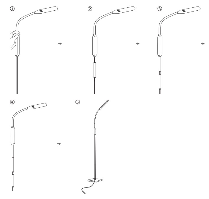 Lastar CM006R LED Floor Lamp - Assembly and Disassembly