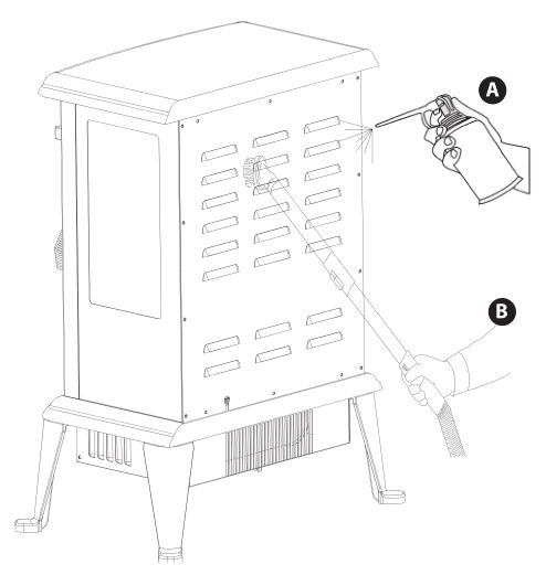 LifeSmart Infrared Heater - CLEANING THE AIR INTAKE VENT