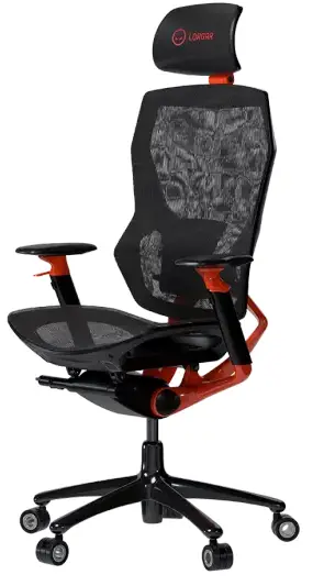 Lorgar Grace 855 Mesh Material Gaming Chair Black