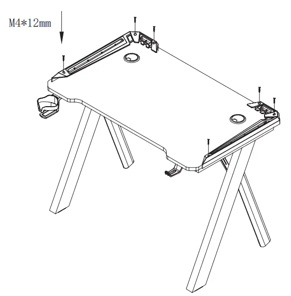 MAD DOG GD120L Gaming Desk - cable plugs