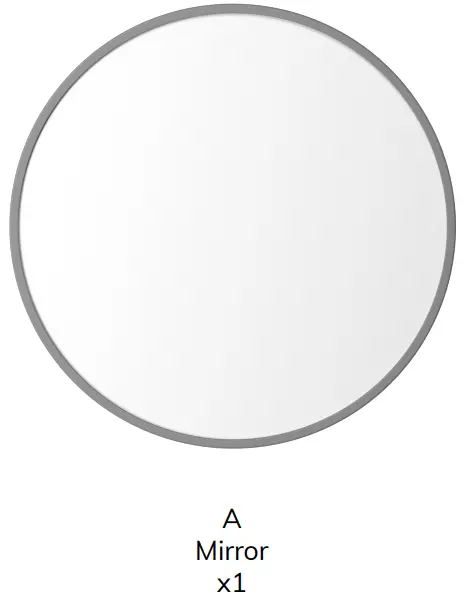 MADELEINE HOME MH-MR-604BK Medium Round Black Hooks Modern Mirror - parts