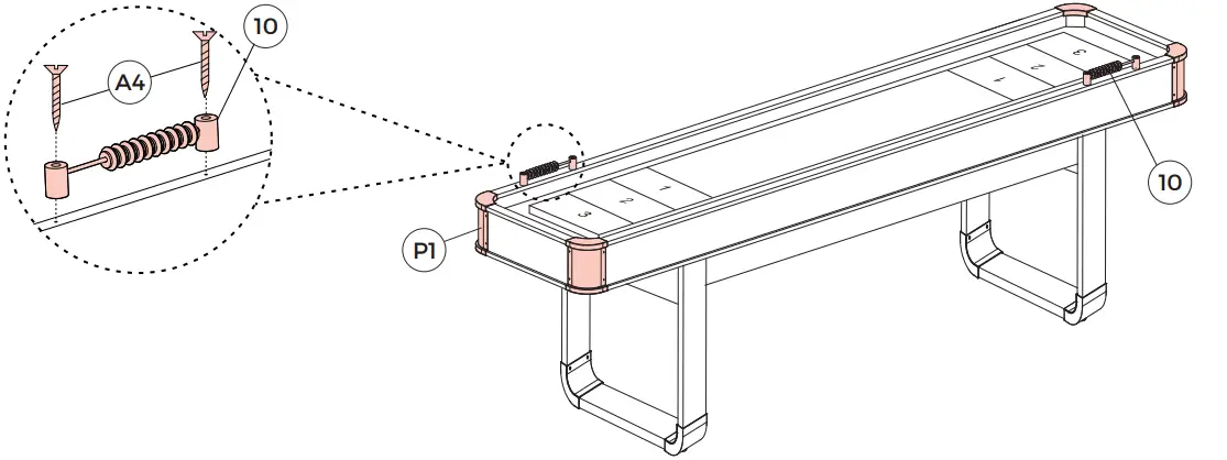 MD SPORTS AC196Y22002 Barrington 96 Inch Elmhurst Shuffleboard Table - ASSEMBLY 8