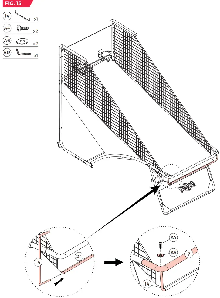 MD SPORTS BG138Y22001 Extra Long Shot EZ Fold Premium Arcade Basketball Game - Figure 15