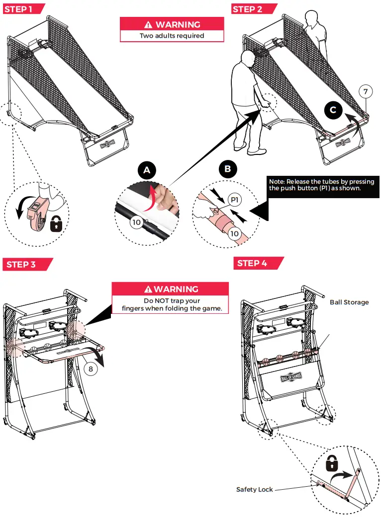 MD SPORTS BG138Y22001 Extra Long Shot EZ Fold Premium Arcade Basketball Game - Figure 20.