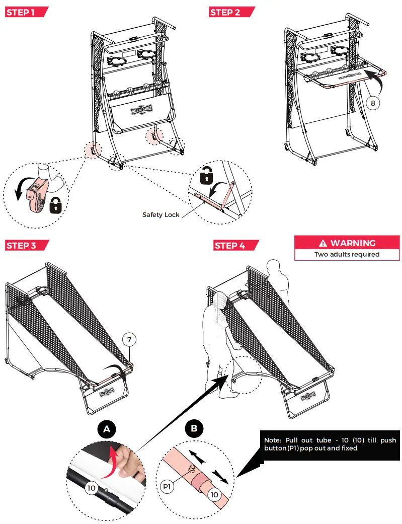 MD SPORTS BG138Y22001 Extra Long Shot EZ Fold Premium Arcade Basketball Game - Figure 21