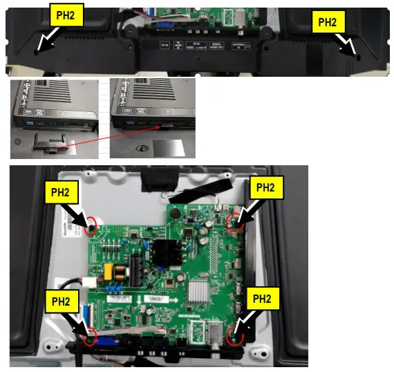 METZ 32MTC1000Z TV - Disassembly the rear panel