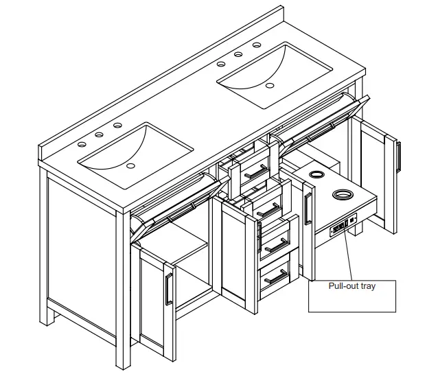 MISENO MV-TAHO60 Tahoe 60 Free Standing - DRAWER