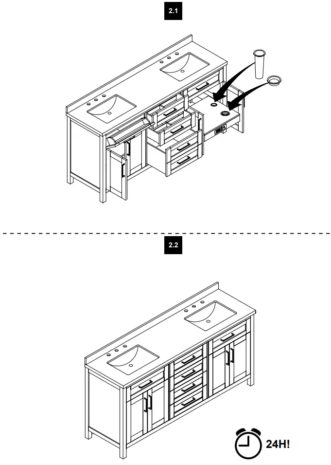MISENO MV-TAHO60 Tahoe 60 Free Standing - INSTALLATION 2