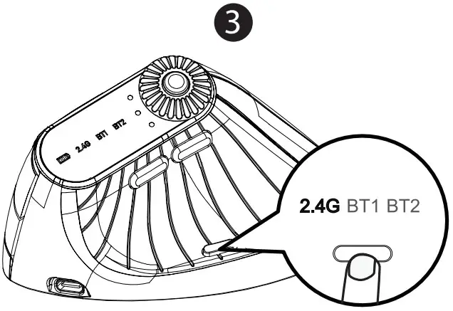MONSTER M2 Pro Wireless Vertical Mouse - Wareless mode connection 3