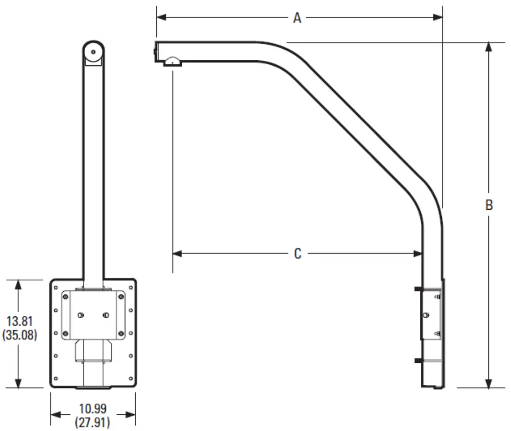 MOTOROLA SOLUTIONS PPMNT 1001 Parapet and Rooftop Mounts - Outline Dimensions