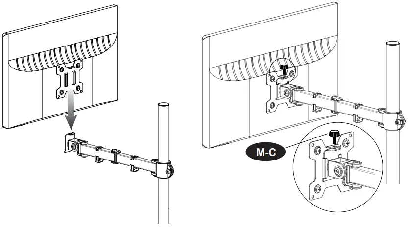 Attach the monitors to the stand 