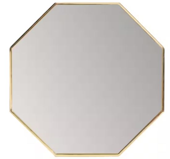Madeleine Home-MH-MR-648-Hexagon-Framed-Gold-Accent-Mirror-PRODUCT