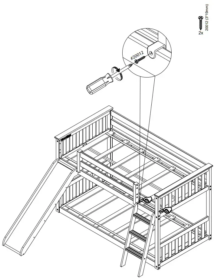 Maxwood WML30039 Max and Lily Twin Over Twin Low Bunk with Slide and Ladder - Parts 23