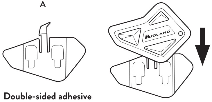 Midland BTMINITWIN BT Mini Bluetooth Intercom - Double-sided adhesive