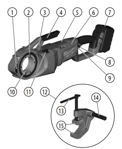 Milwaukee M18FTP2 18V Li-Ion RedLithium Brushless Cordless Hand-Held Pipe Threader Instruction Manual - Product Overview
