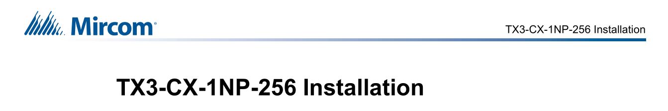 Mircom TX3-CX-1NP-256 Door Controller Installation Guide
