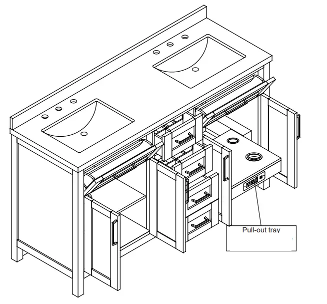 Miseno MV-TAHB60-15VKC-059FY Tahoe 60 Inch Free Standing - DRAWER