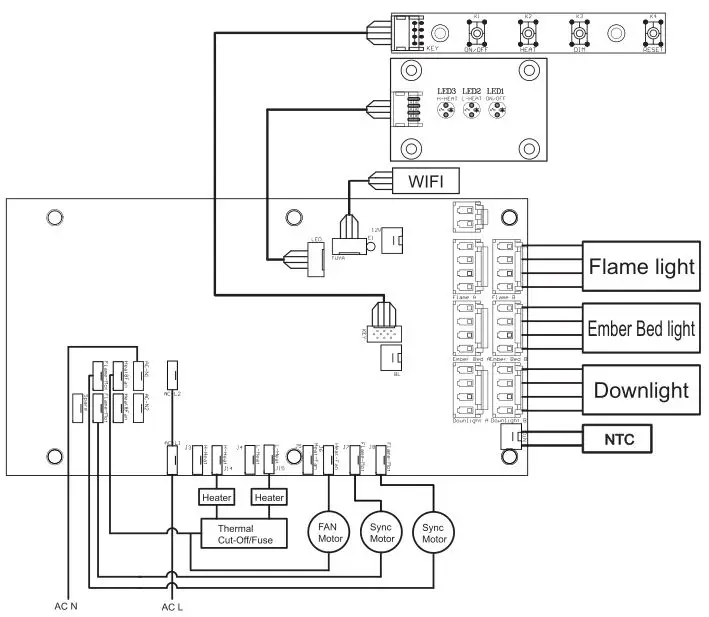 Modern Flames Linear Landscape Pro Slim Electric Fireplace - WIRING DIAGRAM