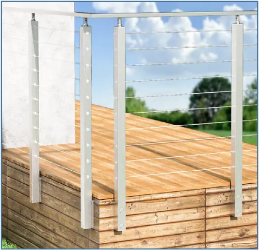 Muzata SpaceSaver Cable Railing System - c37