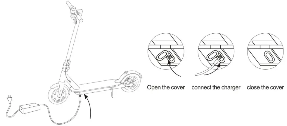 NITROX S250 LITE Folding Electric Scooter -Charging scooter