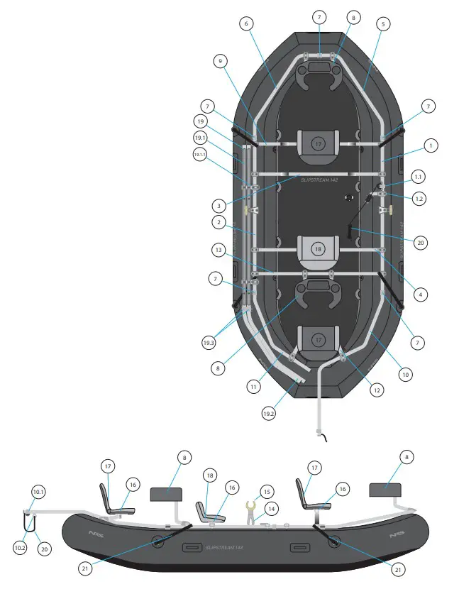 NRS SLIPSTREAM 142 Rower's Package Blackfoot River Outfitters - SLIPSTREAM