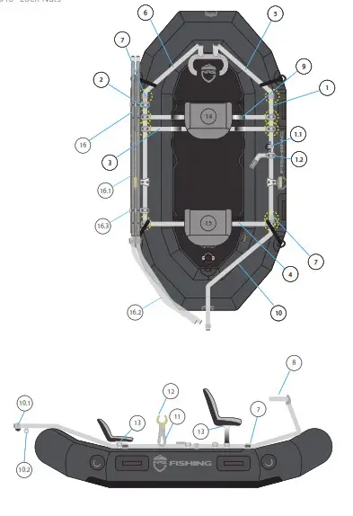 NRS SLIPSTREAM 96 Fishing Raft Packages - Rod Holder