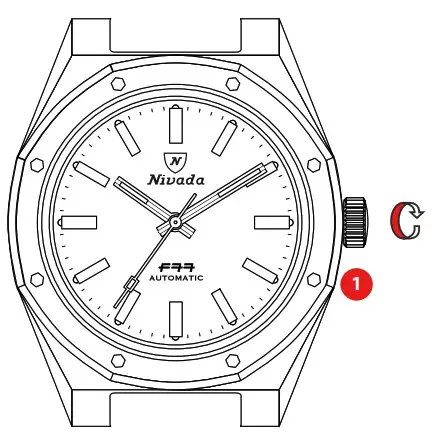 Nivada Grenchen F77 Automatic Steel Sports Watch - power