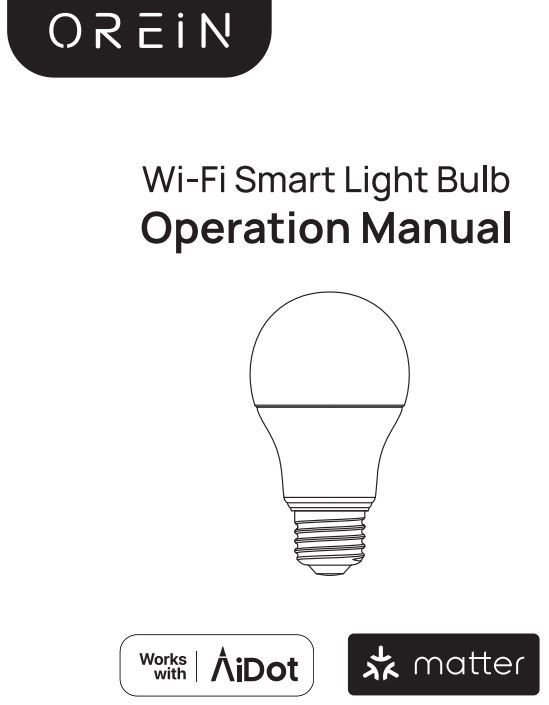OREIN OS01004-RGBTW-WB-NA-4 WiFi Smart Light Bulb User Manual