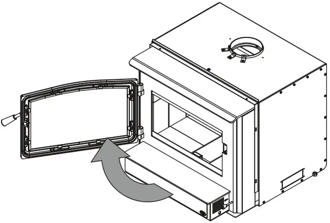 OSBURN 3500 Wood Insert - Open the door