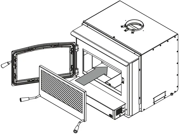 OSBURN 3500 Wood Insert - the door opening