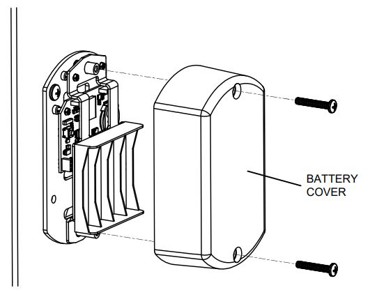 PDQ OE-9705 6EWS Electrified Exit Device Trim Instruction Manual - INSTALL BATTERIES AND BATTERY COVER