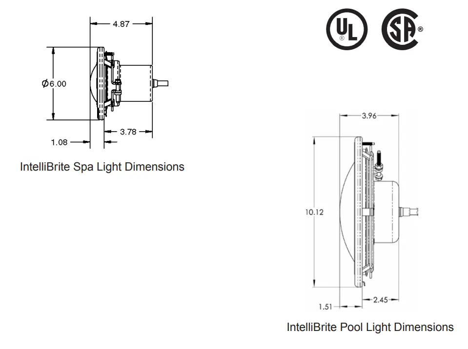 PENTAIR 620424 MicroBrite Color and White LED Light - Dimensions 2
