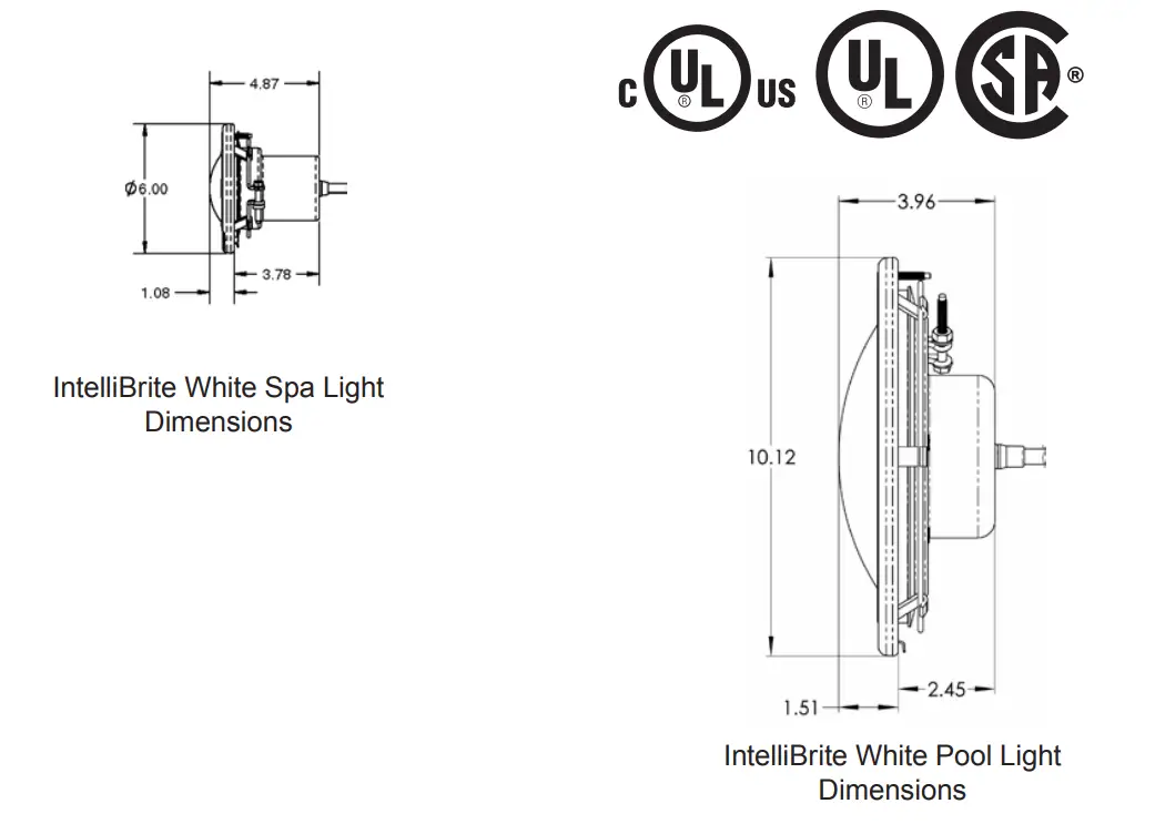 PENTAIR 620424 MicroBrite Color and White LED Light - Dimensions 3
