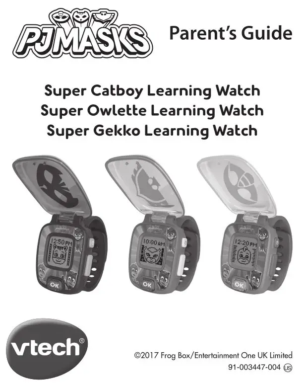 PJ Masks Super Learning Watch User Manual