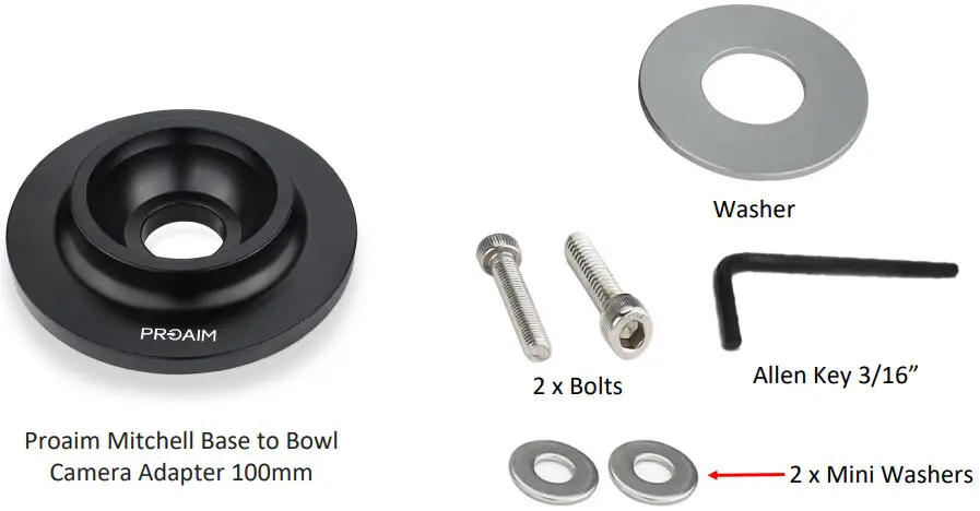 PROAIM BP-302-00 Mitchell Base to Bowl Camera Adapter 100mm - fig 1