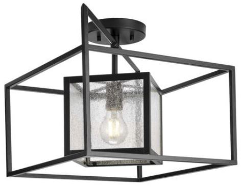 PROGRESS LIGHTING-1-Light-19.87-P350256-31M-inch-Matte-Black-Indoor-Outdoor-Semi-Flush-Mount-Ceiling-Light-PRODUCT