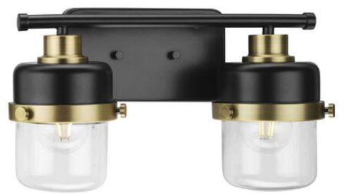 PROGRESS LIGHTING-2-Light-14.62-inch-Matte-Black-Bath-Light-Wall-Light-PRODUCT