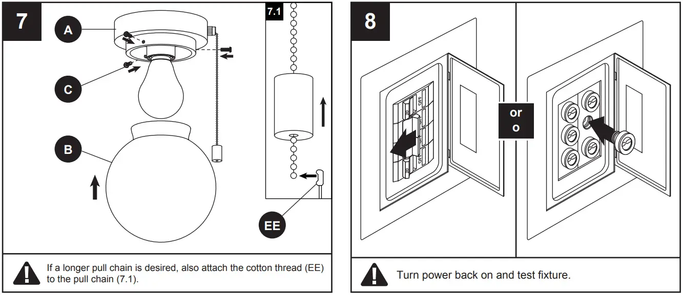 PROJECT SOURCE 5660377 6 In Globe Flushmount Light - INSTALLATION OVERVIEW 4