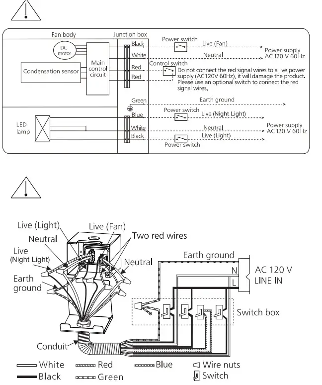 Panasonic RG-T810LHA Ventilating Fan - Diagram