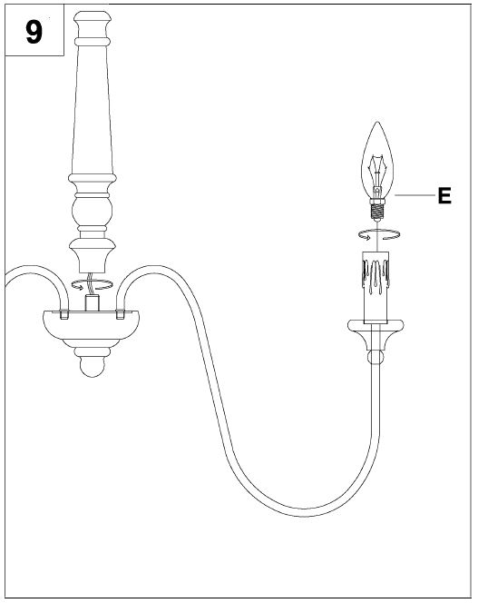 Parrotuncle BBW9197-6 110V 6 Light Chandelier - Insert 40 - watt max. candelabra-base incandescent bulb or CFL LED equivalent (none included) into socket (E)