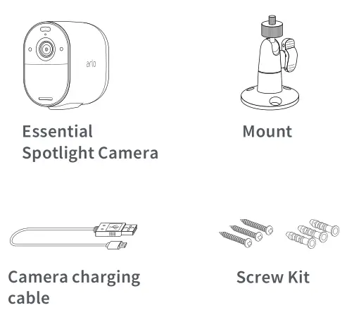 Arlo Essential Spotlight Camera Box Content